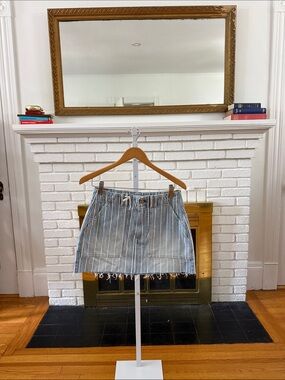 PISTOLA Blue & White Striped Denim Mini Skirt